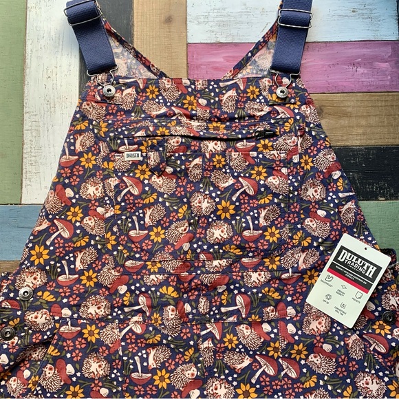NWT Duluth XL x33” Heirloom Gardening Bib Overalls Dusk Blue Fall Hedgehog Farm - Picture 3 of 10